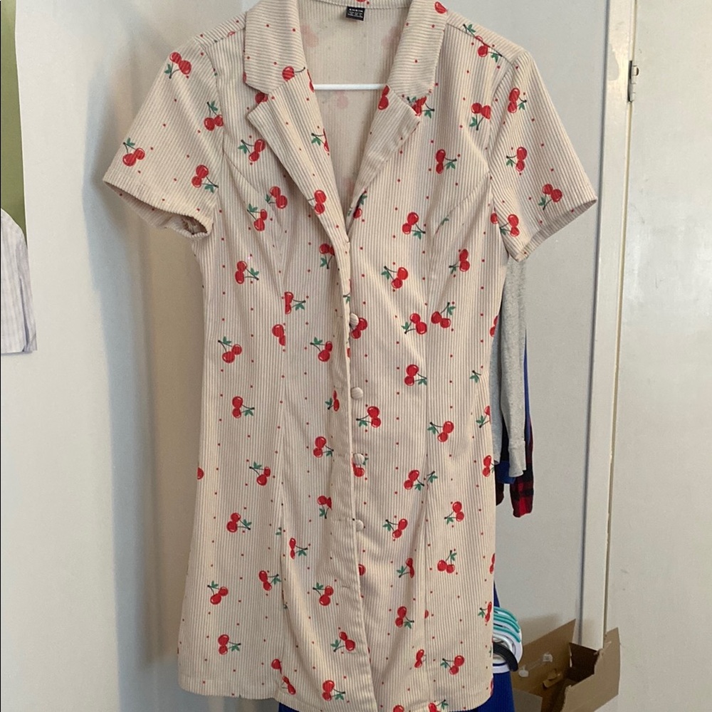 SHEIN Cherry Patterned Knit Top